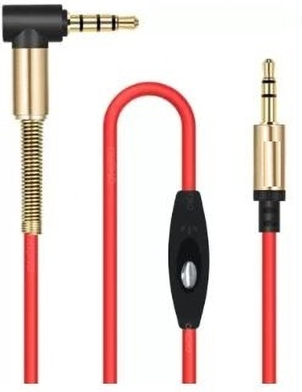 TECHGEAR black ,red 1 m 3.5mm aux cable with mic headphones aux cable with mic microphone Phone Converter(android)