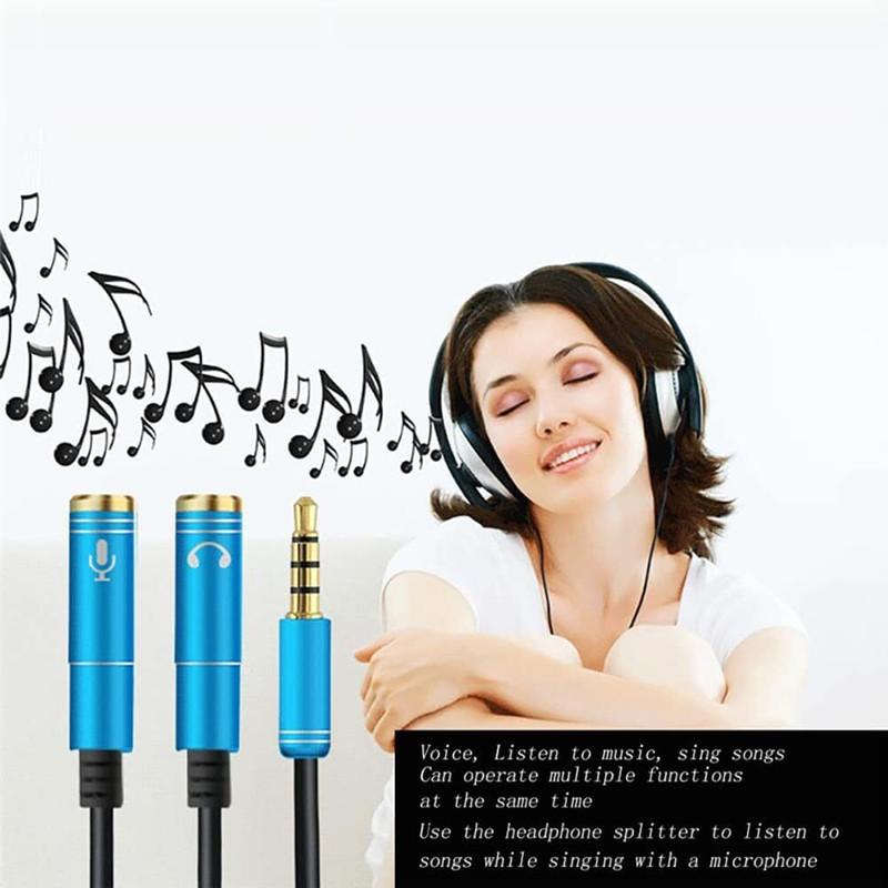 IMMUTABLE Multicolor RME-Audio Jack 3.5 mm Male to 2 Female Y Splitter Cable AZZ12 Phone Converter(ANDROID)