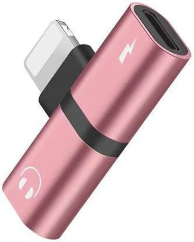 SANNO WORLD Pink 2 in 1 Splitter for 7 8 Plus XS Max Audio Charging Adapter Phone Converter(iOS)