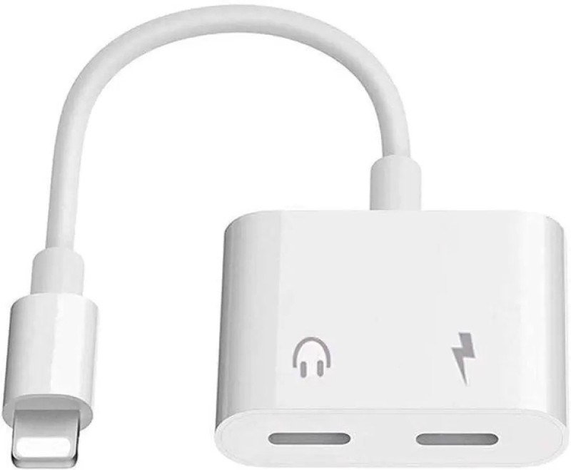 Gadget Zone White iPhone Lightning Audio Adapter/iPhone Charging Adapter Phone Converter(ios)