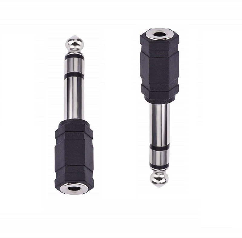 Kenware Black 6.3 mm Stereo Male Pin to 3.5 mm Audio Female pack of-2pes Connector Phone Converter(Audio Connecter)