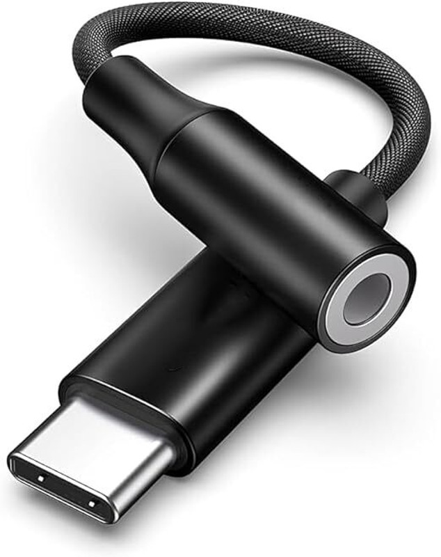 HOMEMO For IPhone 15 Series&Galaxy A&F&M&S Series&Redmi&OnePlus&Google&Nothing(Black) Type C to 3.5 mm Jack Adapter DAC Mobile Compatible Headphone Stereo Audio Aux Phone Converter(Laptop, Computer, MP3 Player, Mobile, Tablet, Speaker, Wired Bluetooth Earphones)
