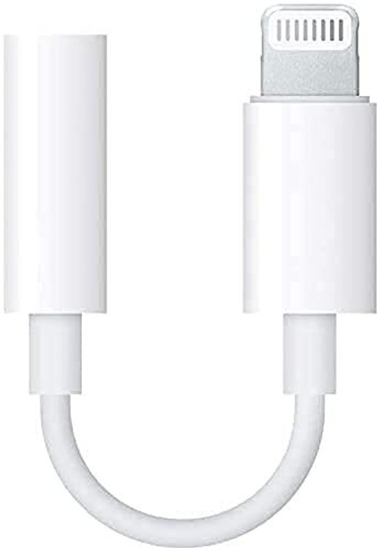 Expresscraft Cream White Lightning to 3.5mm Headphone Jack Adapter Connector Supported Control &Function Phone Converter(8 Pin)