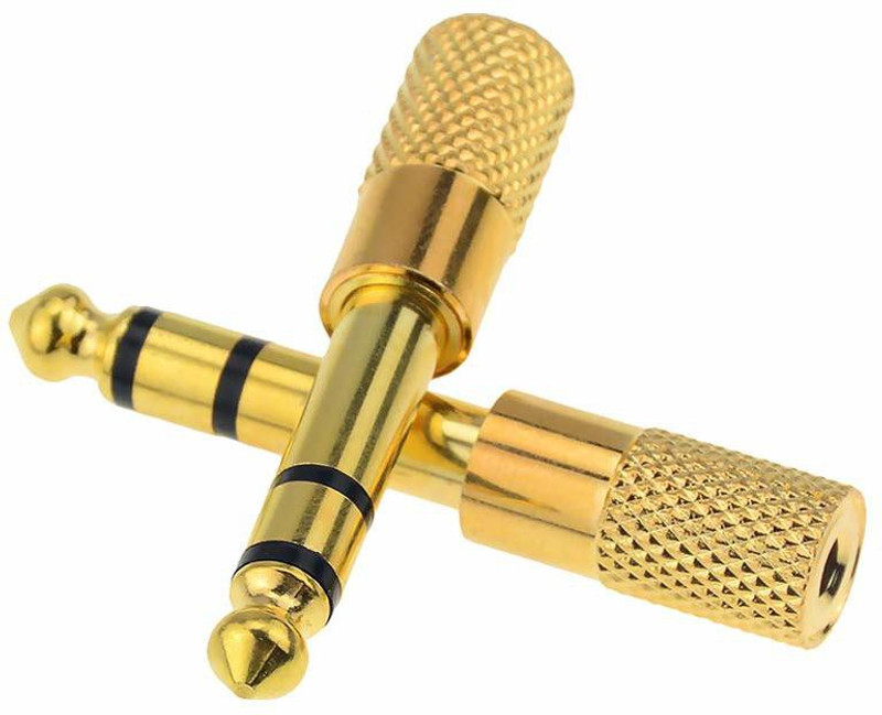 Ever Forever Golden 3.5mm Male to 6.35mm Female Stereo Audio Jack Adapter Converter Phone Converter(Microphone, Amplifier & Mixer, Electric Guitar, Mobile, Laptop, Tablet, Pc)