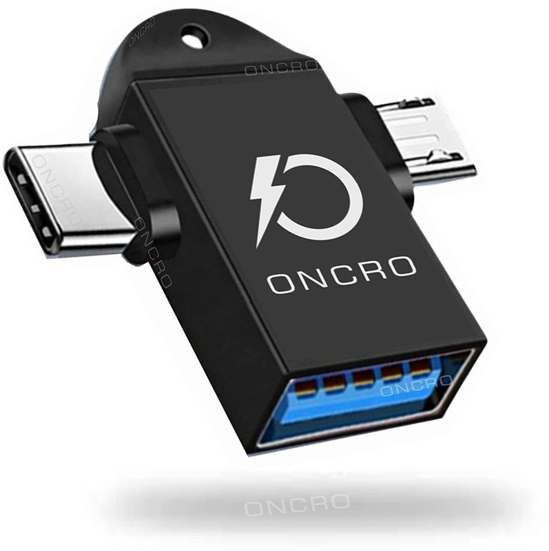 ONCRO Black 2in1 otg connector for mobile type c micro usb otg hub for oneplus 2 in 1 otg Phone Converter(Android)