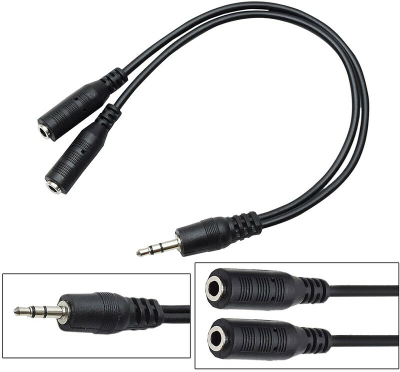 STORITE Black 3.5mm Speaker/headphone Splitter Phone Converter(iOS, Android)