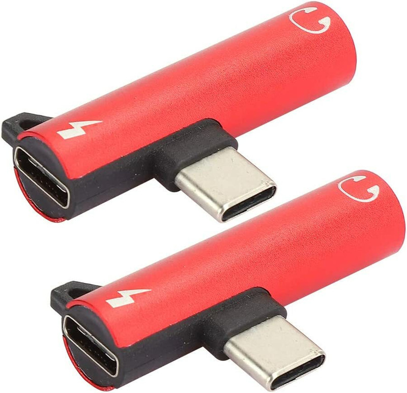 KAELAN Gold Gold USB C & 3.5mm Audio 2Pcs USB-C Aux Conveter & Charging Female C Port Phone Converter(Android)