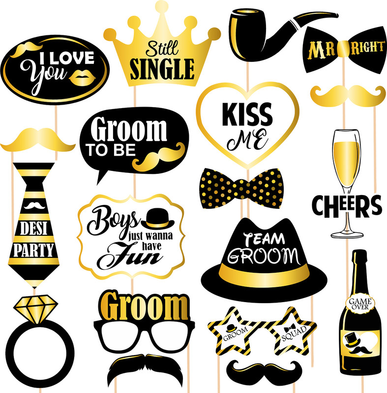 ZYOZI Groom to Be Photo-Booth for Groom to Be Props,Bachelorette Party(Set of 19 pcs) Photo Booth Board(Bachelorette)