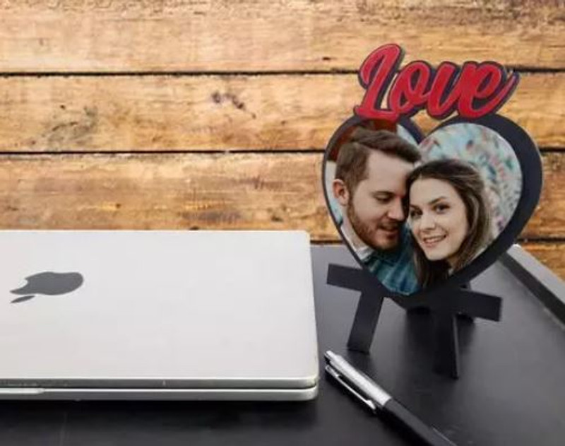 MUGDH LOVE PERSONALIZED/CUSTOMIZED PHOTO FRAME 3 inch 2D(Black)