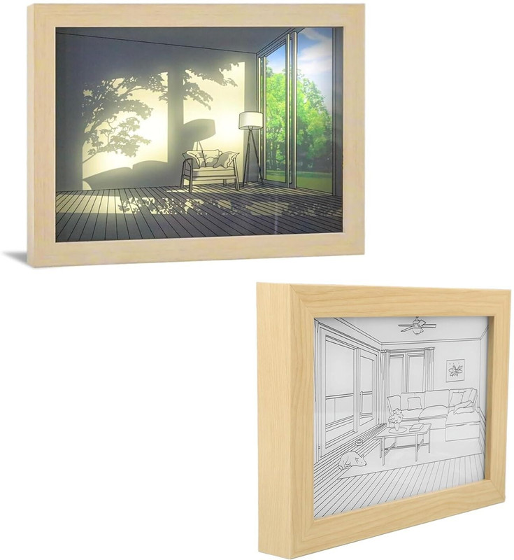 DRUMSTONE Pack 2 LED Sunset Wall Art Painting 20 inch 3D painting frame(Multicolor)