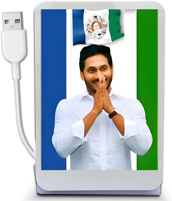 VGS MARKETINGS YS Jagan Mohan Reddy Chief YSR Congress Party YSRCP Car Dashboard Dual Led Photo 5 inch CAR DASHBOARD LED PHOTO(Multicolor)
