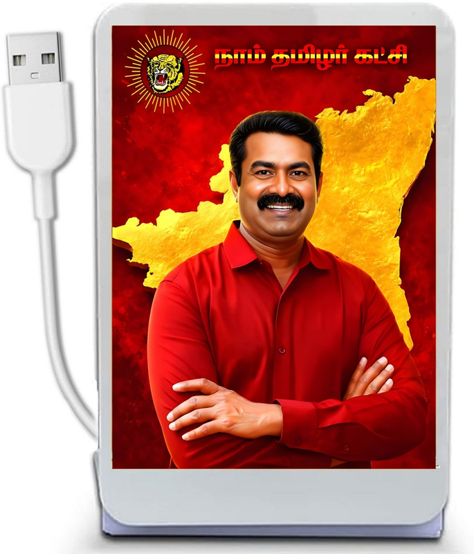 VGS MARKETINGS NTK Seeman Leader Chief Coordinator Naam Tamilar Katchi Car Dashboard Led Photo 5 inch CAR DASHBOARD LED PHOTO(Multicolor)