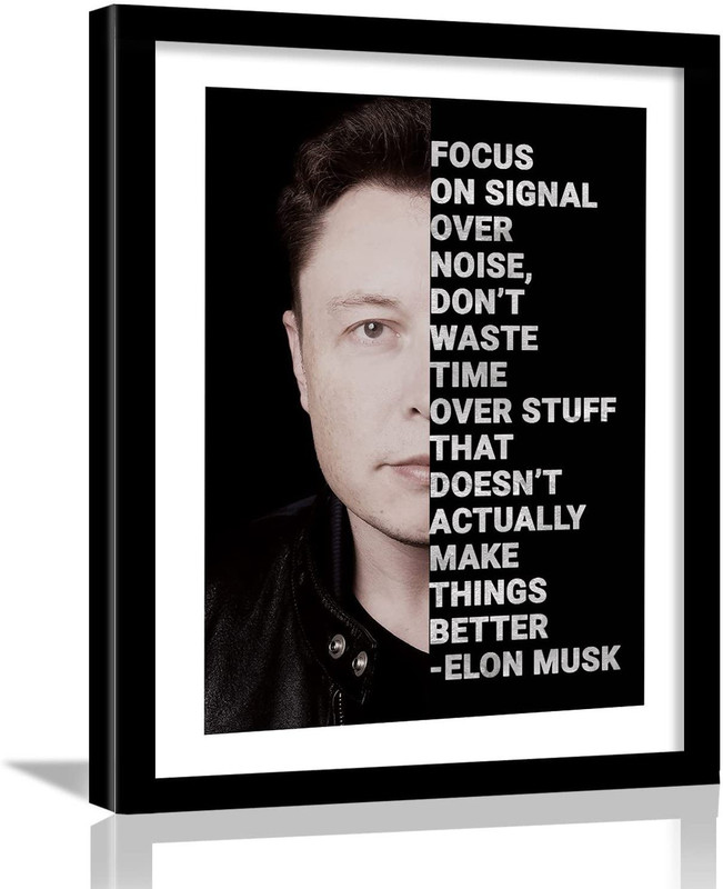ARAkri Elon Musk quotes wall poster photo frame 14 inch Digital reprint(Multicolor)