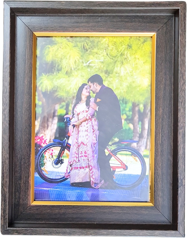 Hitech Sales Polystyrene Personalized Photo Frame 7 inch Digital(Brown)