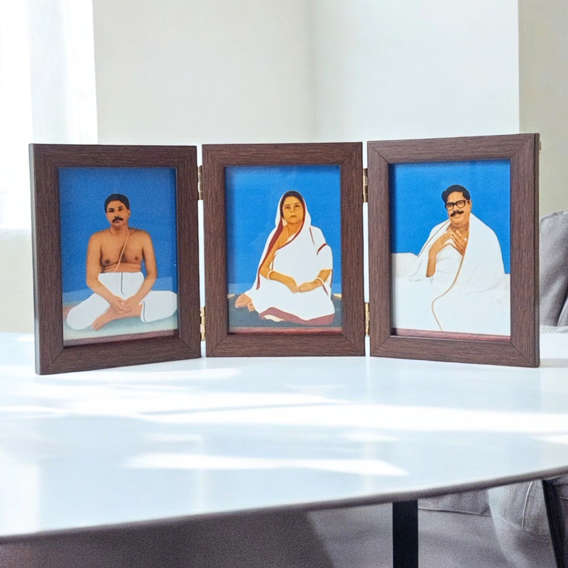 Hiteh MDF Table Photo Frame, Freestanding 3.4 inch Foldable(Brown)