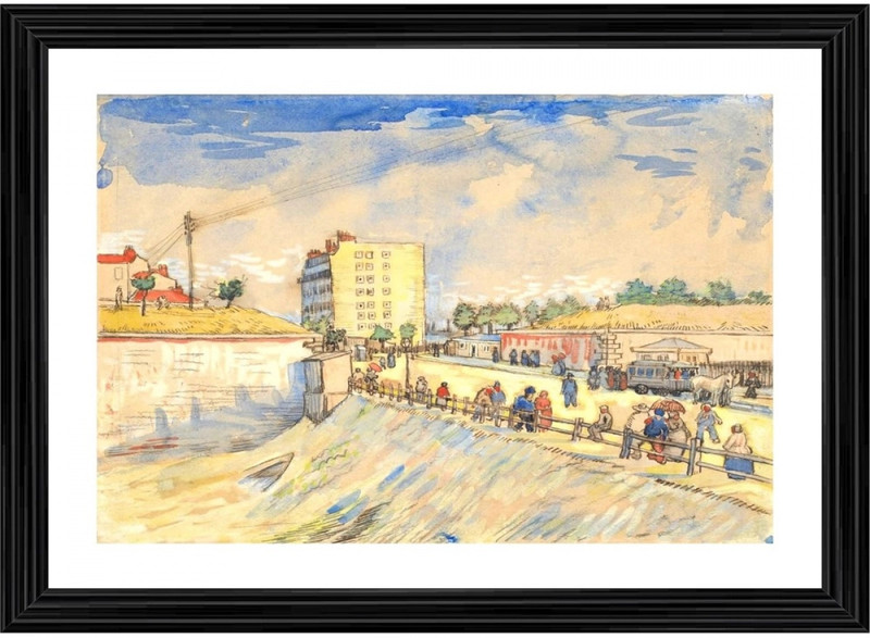 ABSECOM Gate in the Paris Ramparts 1887 Painting With Wood Photo Frame 14 inch frame(Multicolor)
