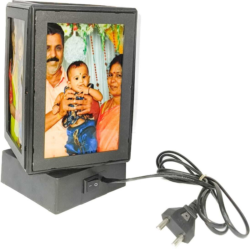 RITZY Rotating Frame with Led Light 3 inch Frame(Black)
