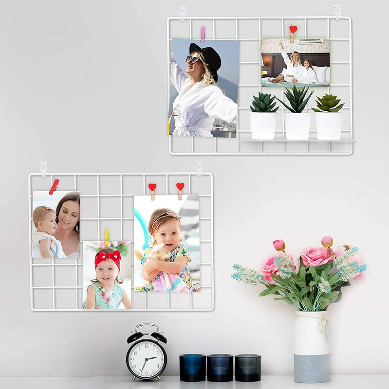 Franklite Photo Grid Frame Wall Wall Storage Display Grid (30X30cm) 12 inch Photo Grid Frame Wall Wall Storage(White)