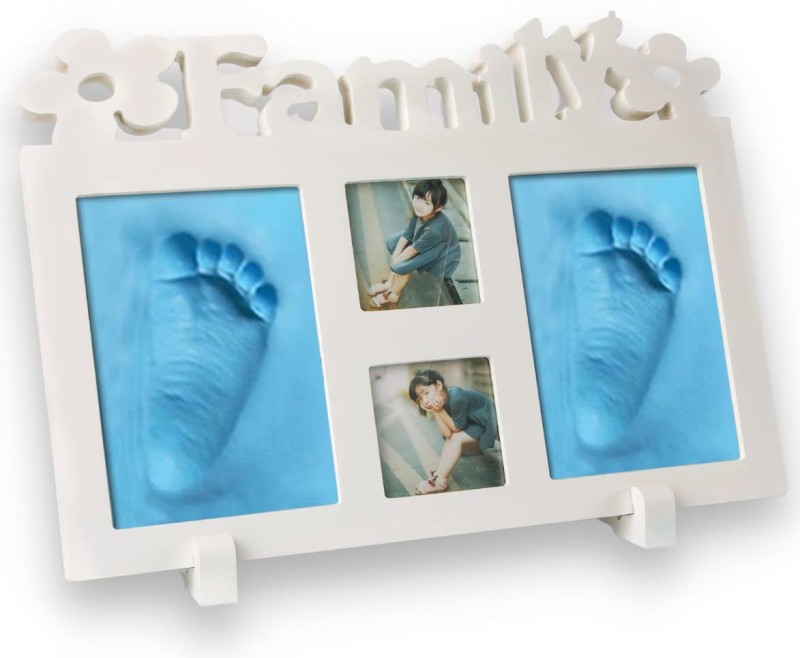 CHARISMOMIC Blue Clay Frame Baby Handprint & Footprint Impression for New Born Baby and Kids 28 inch Kids(Blue)