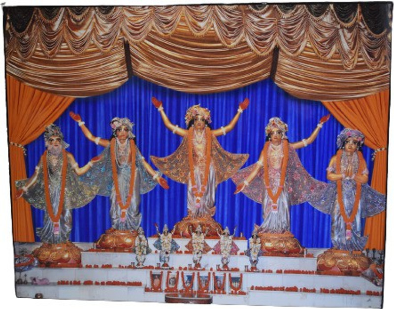 lnds Iskcon Mayapur Panchatatva Lamination Photo Frame( Wall hanging) 20 inch Lamination Photo(Multicolor)