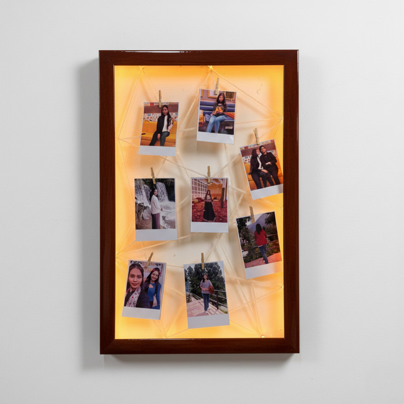 Grah Decor String Frame with LED Light 18 inch LED Frame(Brown)