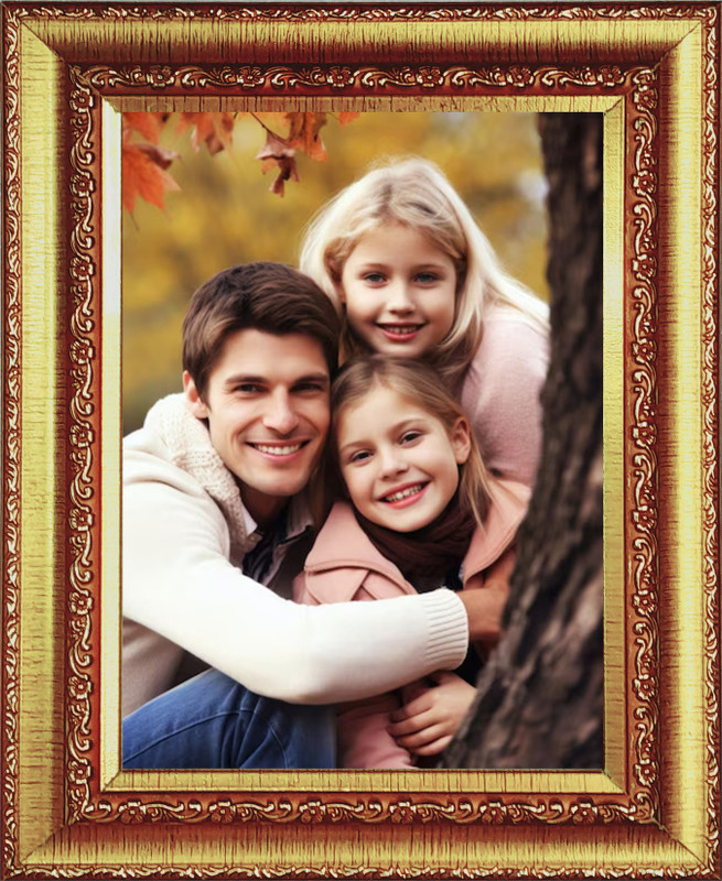 pcorporation Golden 8x6 - Elegant Gold Frame, best gift for Wedding, Anniversary, Birthday 48 inch Moulding(Golden)