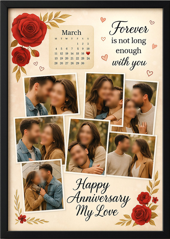 Metaverse Home Decor Customized Gift for Couple | Personalized Anniversary Photo Frame | Wall Decor 12 inch Personalized Anniversary Photo Frame, Personalized Gift for Husband Wife(Customized Gift For Husband Wife)