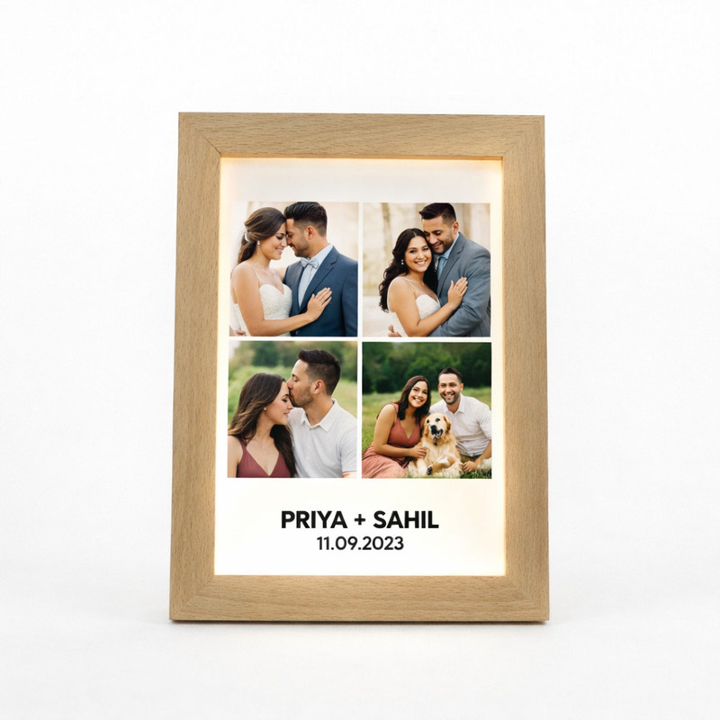 nice studio NS Customized LED Photo Frame 8x12 96 inch Photo Collage Frame(Brown)
