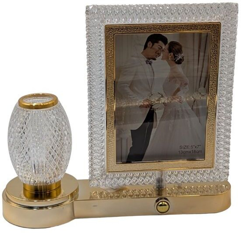 The Art Lane Photo Frame | Gifitng Photo Frame | Wedding Gift | LED LIGHTS 5 inch Physical Photo(White)