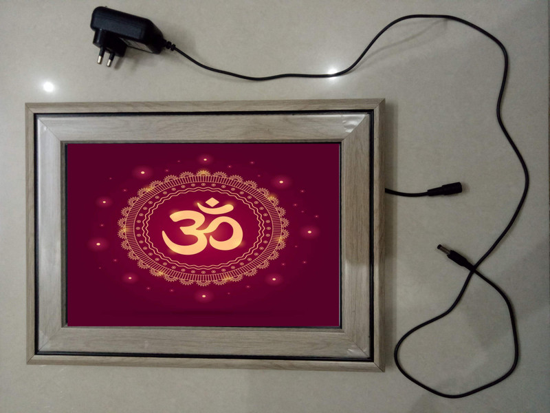 ANSHUL INTERNET OM , 11.5 * 15.5 inch RELIGOUS LED PHOTO FRAME(Multicolor)