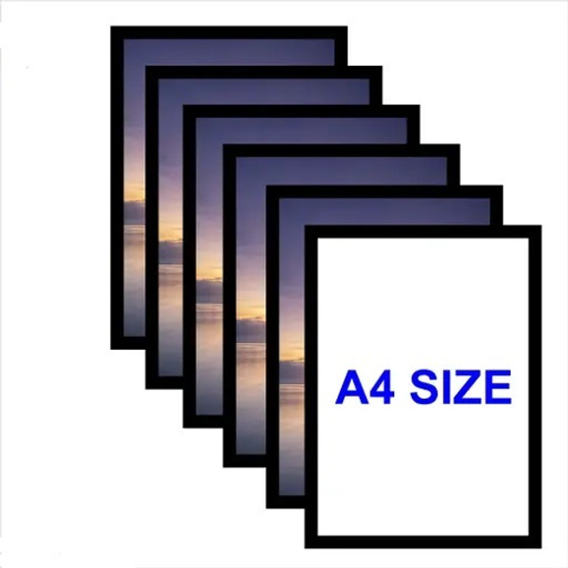 KGSFASHION SAC Home Decore Photo Frame pack of 6 black A4 Size 7 inch Reprint(Black)