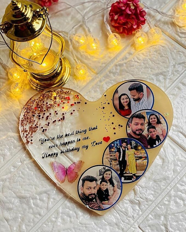 Bestowal Resin Personalized Photo Frame |Couples Gift, Birthday Anniversary Gift 6 inch Resin Couples frame(Multicolor)