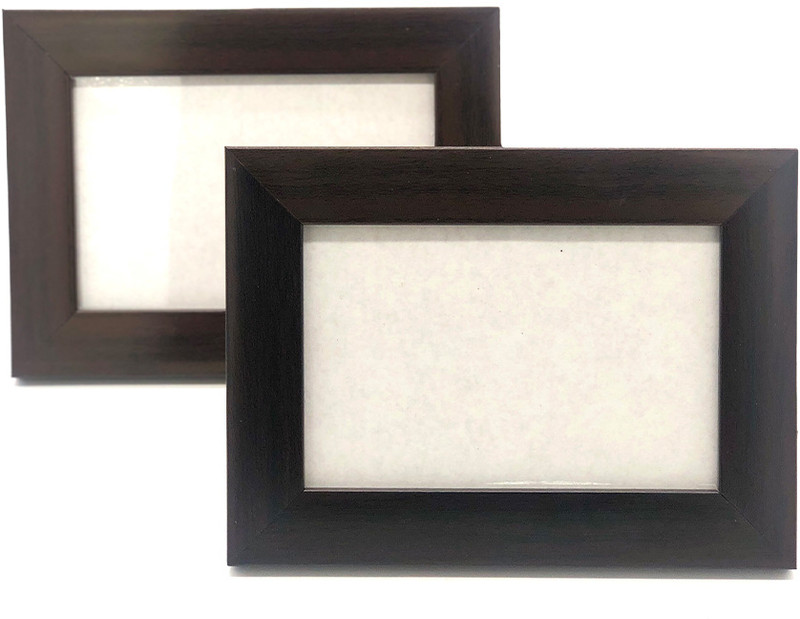 Master Piece Crafts Set Of 2 Wooden Photo Frame with Resin Work On Top, Photo Frame with Stand 8 inch Single Picture Frame(Dark Brown)