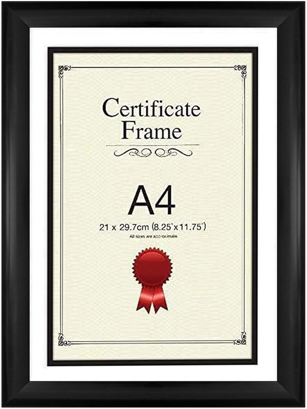 PLG EXPORTS PRIVATE LIMITED A4 Black Photo Frames with Unbreakable Acrylic Glass Front for Wall & Tabletop 11.69 inch Stationery(Black)