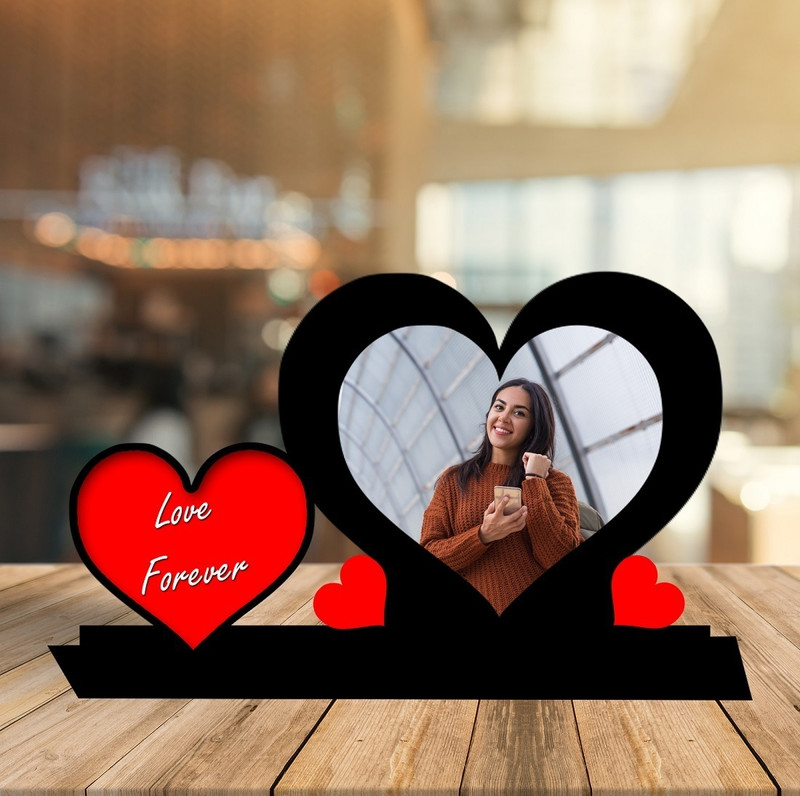prints club Customized Wooden MDF cutting Table top Photo Frame 1 inch table frame(Multicolor)