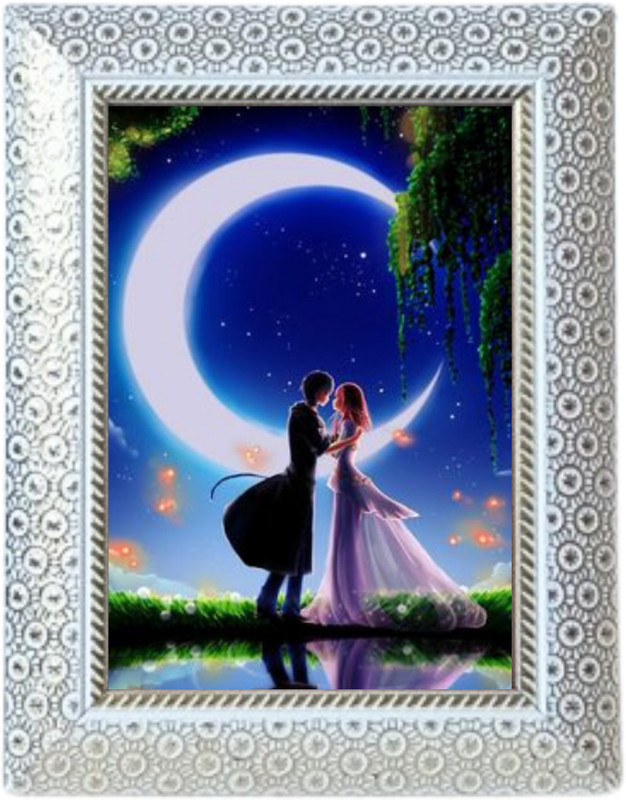 Hitech MDF Table Photo Frame 6.5 inch Table(White & Gold)