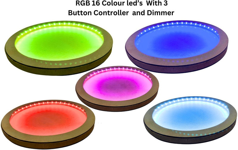 Snoogg 12 inch Lighted round Frame to Elevate your creativity ands collection 12 inch Tabletop, Wall Mount(Multicolor)