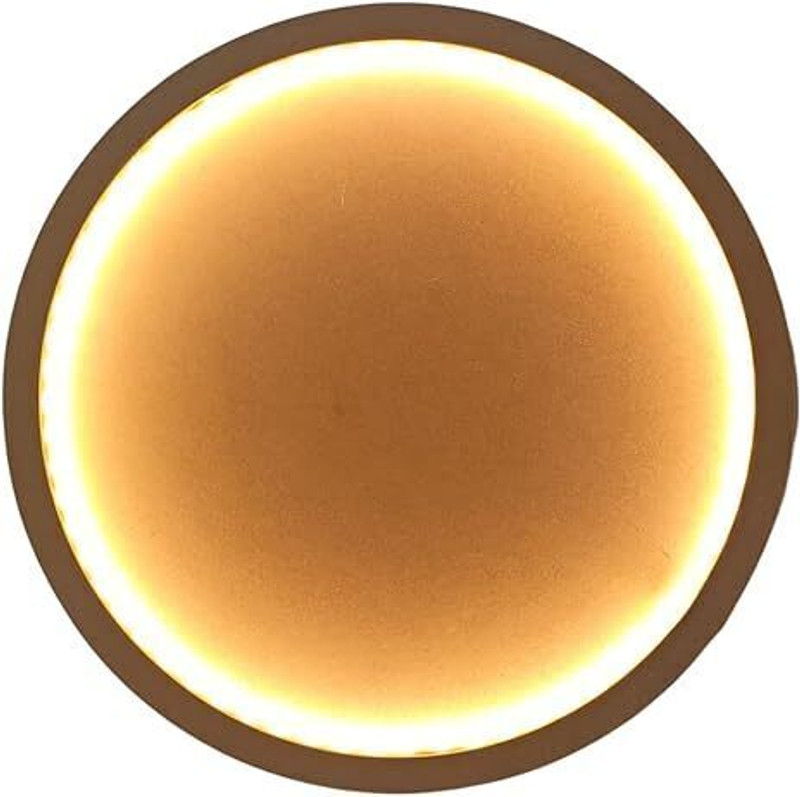 Snoogg 6 inch Lighted round Frame to Elevate your creativity ands collection 6 inch Tabletop, Wall Mount(Brown)