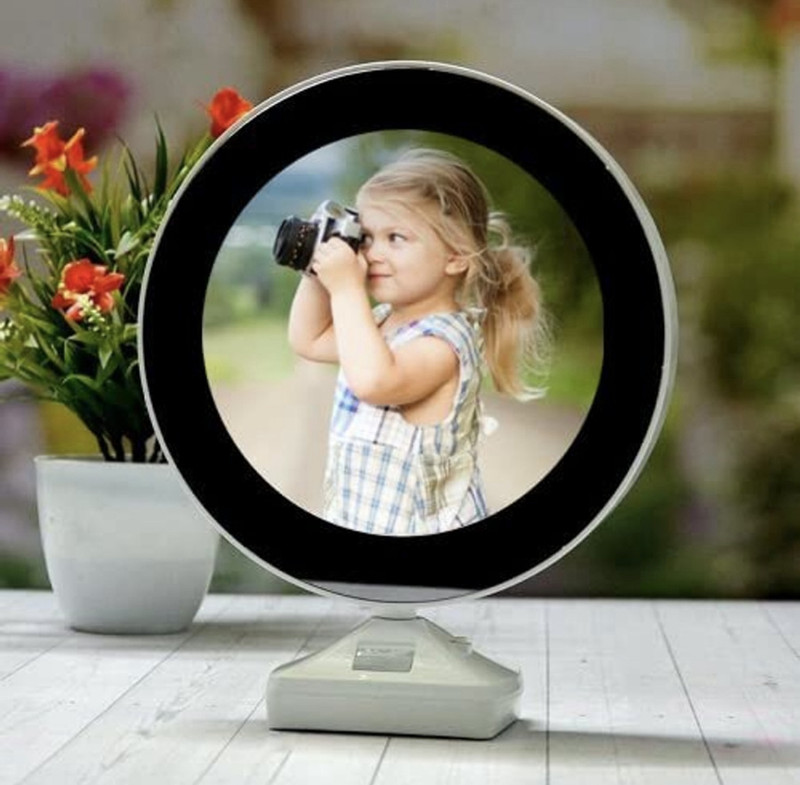 BRANDWALK Magic mirror white 7 inch This is a magic mirror like a 3d, Light’s photo frames(White)