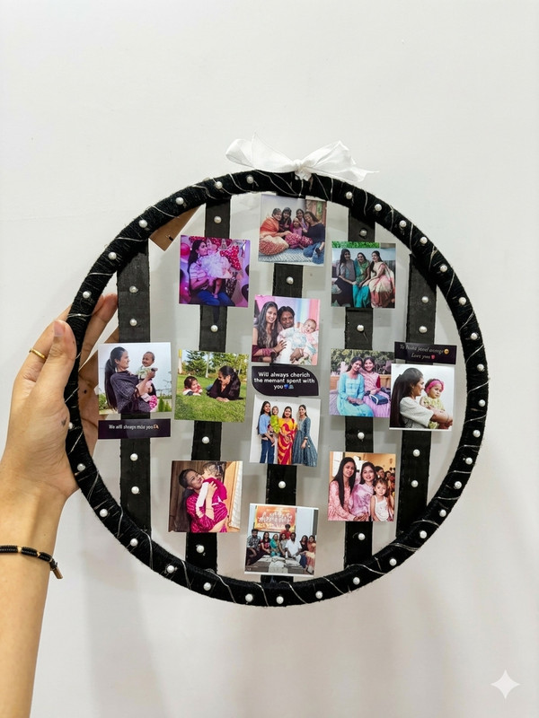 nice studio Round Collage Frame 1616 inch Wall Hanging Collage Frame(Balck)