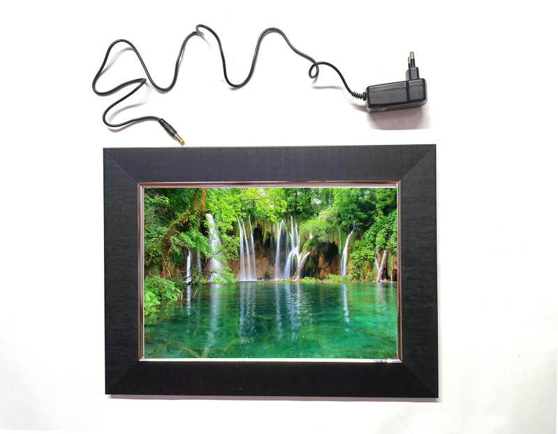 ANSHUL INTERNET GREEN FOREST LED FRAME 11.5 BY 15.55 15.5 inch WALL HANGING(Wooden Pattern)