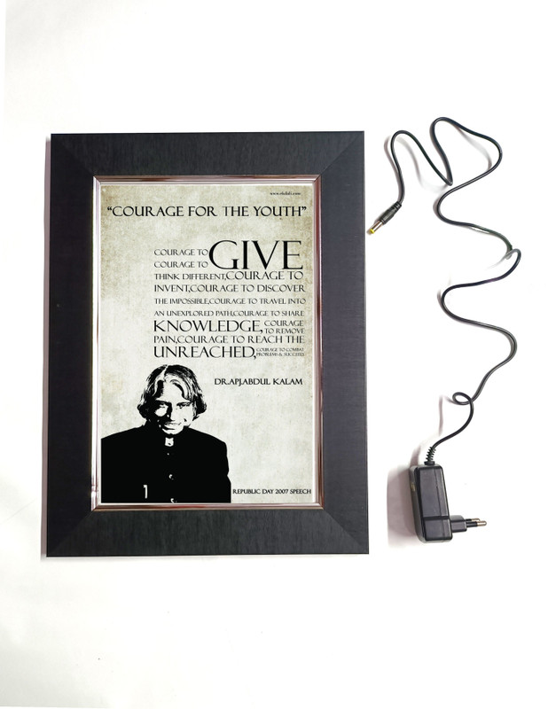 ANSHUL INTERNET 192 ABDUL KALAM QUOTE LED FRAME 11.5 BY 15.55 15.5 inch WALL HANGING(Wooden Pattern)