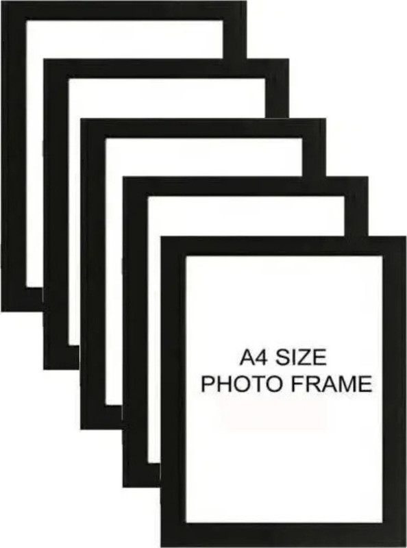 ag pro comfort A4 Size Wood Wall Photo Frame 9 x 12 inch Wall Hanging(Black 5 Photo A4)