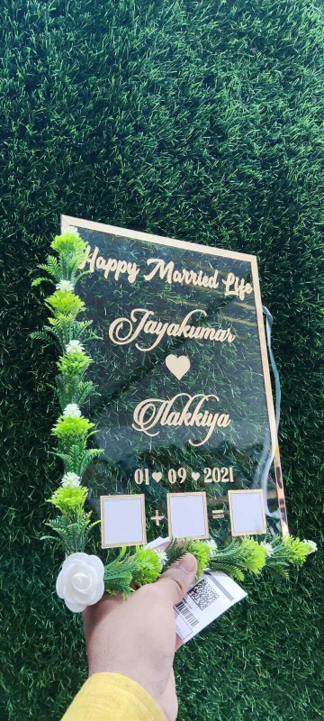 inventoo Wedding Anniversary Gift | Newly Married Couple Gifts | Finger Print Gift 8 inch Wedding Thumb Print, Send Photo on 8989650192 and call for any details)(White)