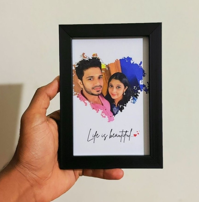 GiftYra LOVELY CHILD AND COUPLE PHOTO FRAME (4X6) SIZE 6 inch Wood Photo Frame(White, Black)