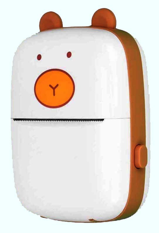 mahitek Portable Black & White Thermal Sticker Printer Photo Printer(White)
