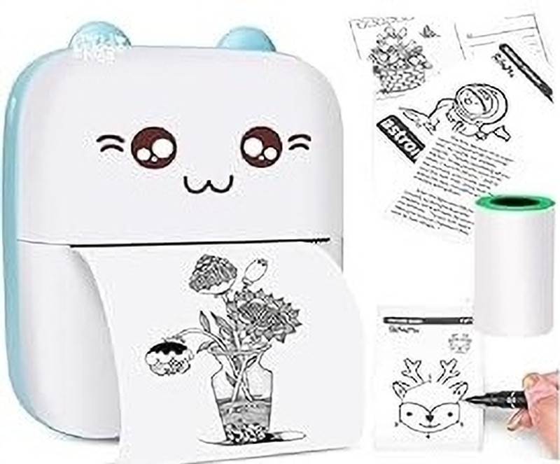 mahitek Portable Thermal Printer Bluetooth Pocket Printer for Kids & Adults Photo Printer(Multicolor)