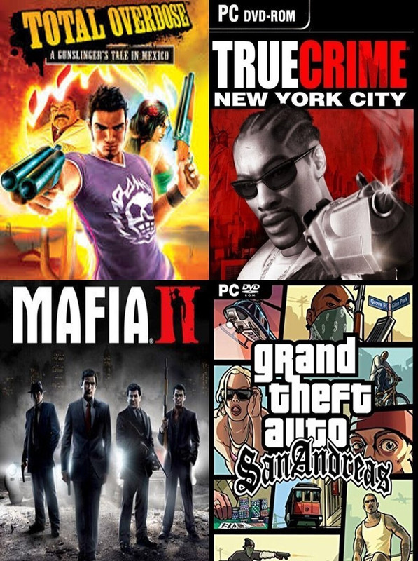 TOD, True Crime, Mafia 2, Sanandreas Top Four Game Combo (Regular)(Action Adventure, for PC)