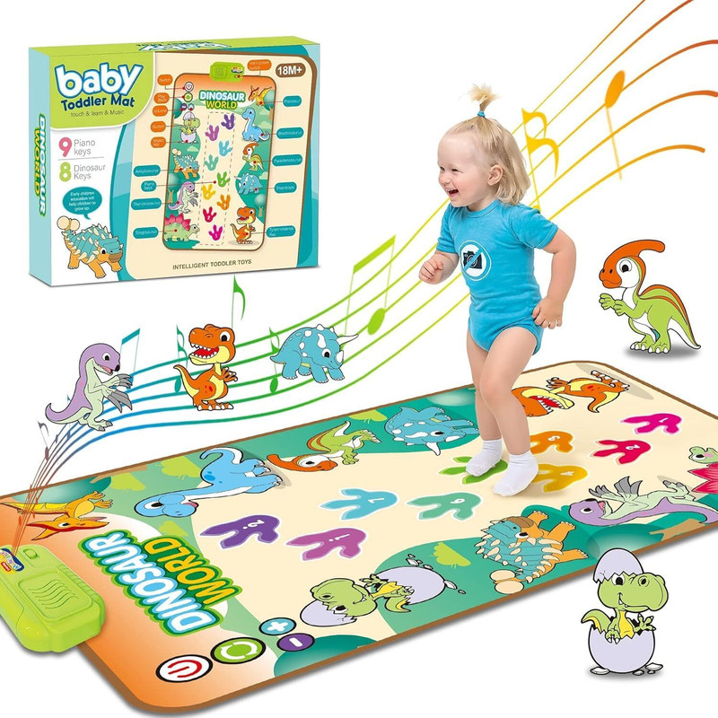FunBlast Dinosaur Musical Play Mat for Toddlers – Touch & Play Piano Mat with Animal Soun(Multicolor)