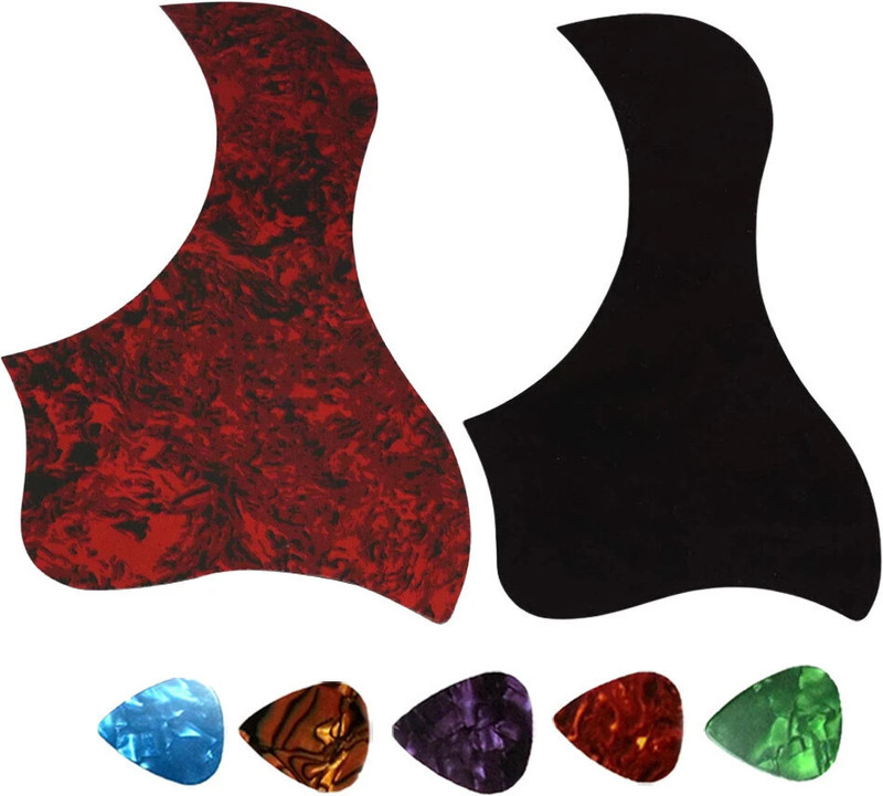 Mocking Bird Acoustic Guitar Pick Guard(Black & Red)